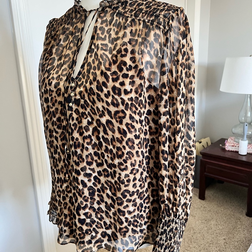 Veronica Beard Leopard Print Blouse and Camisole
